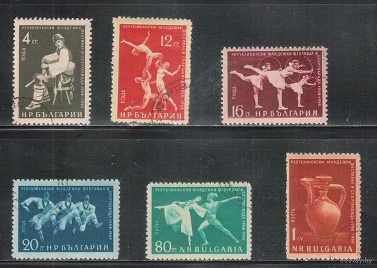 Болгария-1959, (Мих.1123-1128) , гаш.  , Культура, Фестиваль молодежи(полная серия)