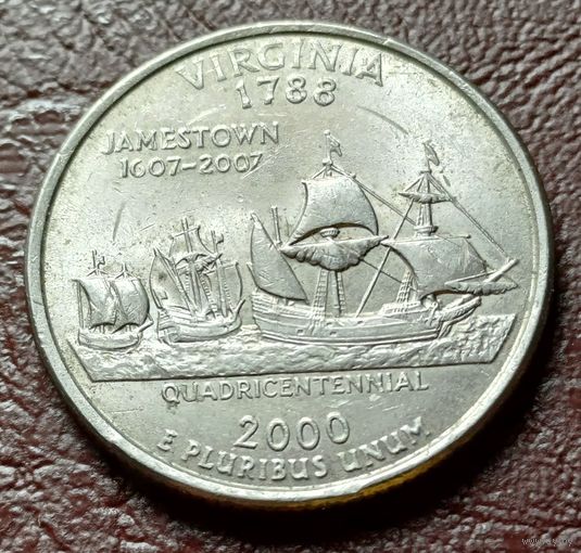 США 25 центов 2000    P   Квотер штата Вирджиния     ( 1-7-1 )