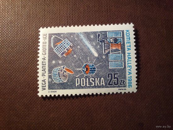 Польша 1986 г.Комета & Вега, Джотто, Планета-А, ICE-3 космические зонды./41а/