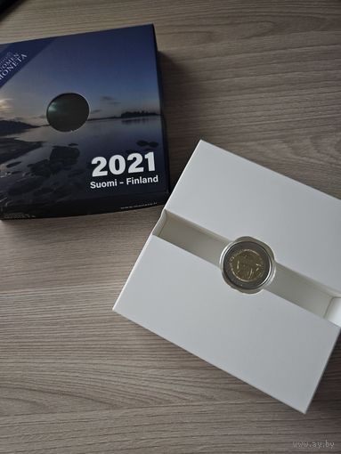 Финляндия 2 евро 2021 год PROOF 100 лет самоуправления на Аландских островах
