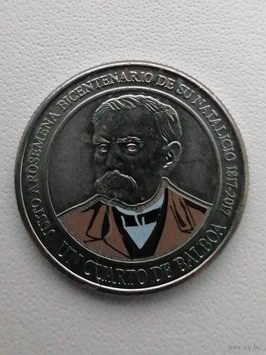 Панама 1/4 юбилейная чек. блеск с рубля