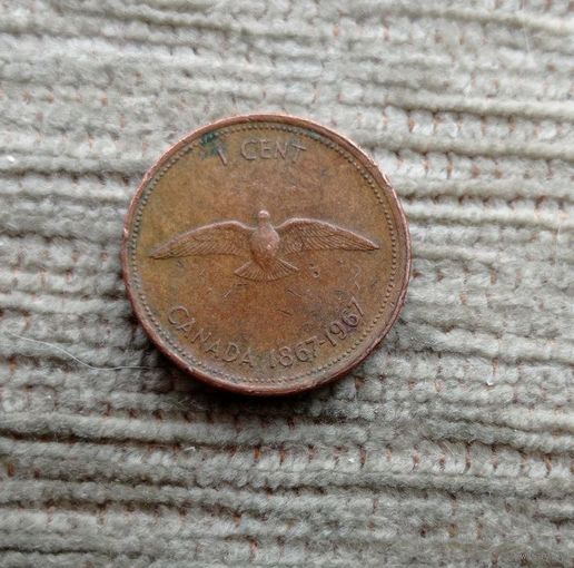 Werty71 Канада 1 цент 1967 100 лет Конференции Птица