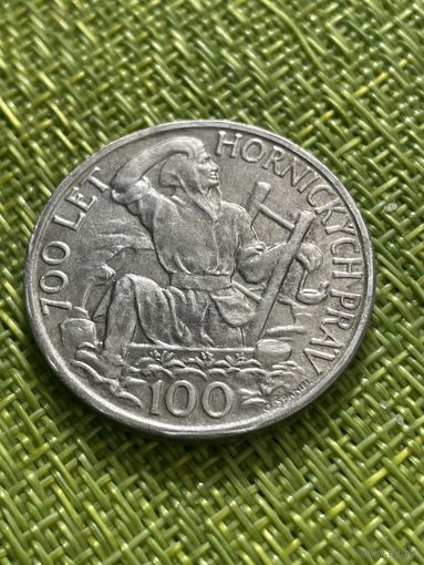 Чехословакия 100 крон 1949 г ( 700 лет Праву добычи серебра в Йиглаве )