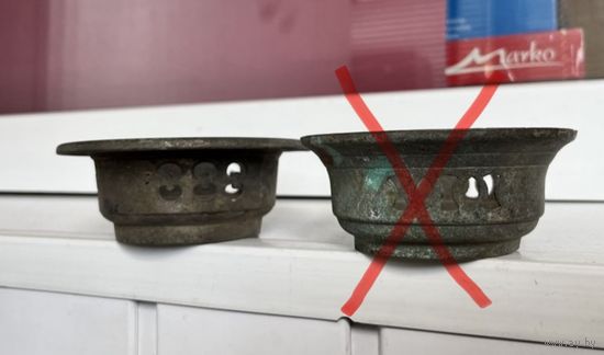 Старинная редкая литая корона на самовар Латунь Цена за 1