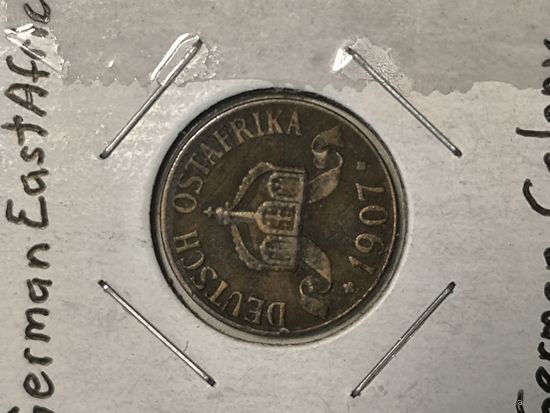 Немецкая Африка 1907 г 1 heller