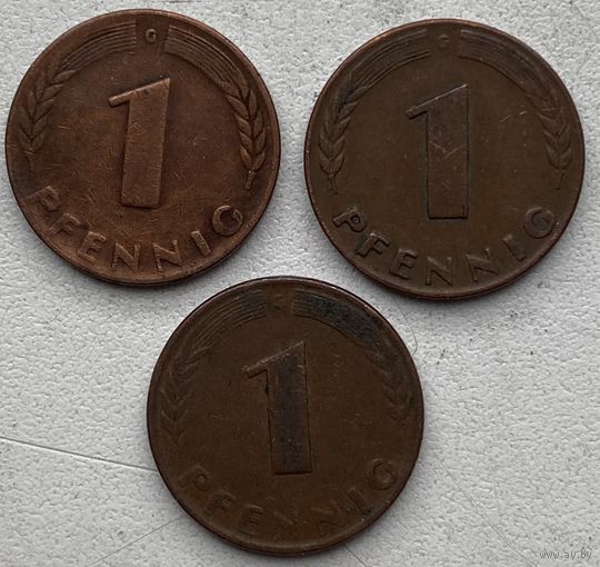 Германия 1 пфенниг 1948 г. G. Цена за 1 шт.
