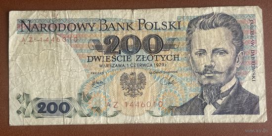 Банкнота Польша. 200 злотых 1979 год. Ярослав Домбровский.