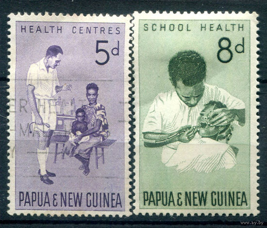 Британские колонии - Папуа Новая Гвинея - 1964г. - здоровье - 2 марки - MH, гашёная. #3-WB-92-A-1