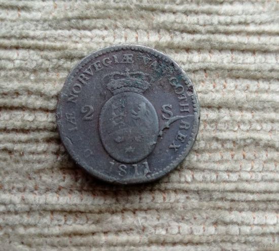 Werty71 Дания 2 скиллинга 1811 шиллинга