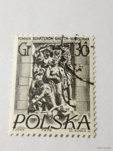 Польша 1956. Статуи Варшавы.