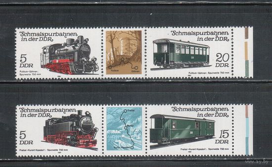 ГДР-1981,(Мих.2629-2632)  **  , Железная дорога, Паровозы (полная серия),