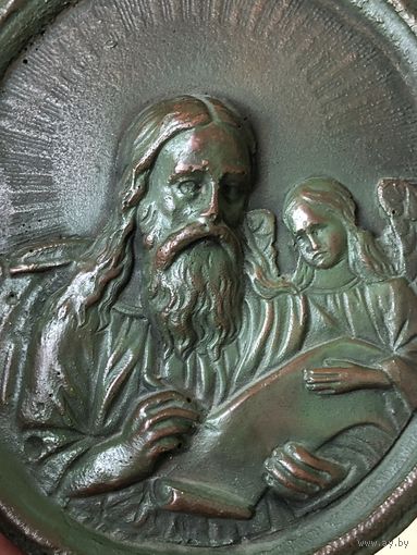 Плакетка  Иконка Образ святого  ЕВАНГЕЛИСТА с ангелом