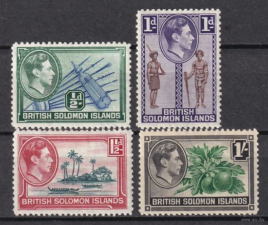 171.BrK. Великобритания. Колонии. Британские Соломоновы острова. Георг VI. Местные мотивы. 1939 г. Mi.##59-61/67.(* описание).