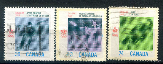 Канада - 1988г. - Зимние Олимпийские игры - 3 марки - гашёные. #3-WB-96-B-1