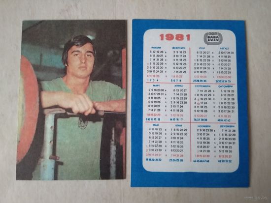 Карманный календарик. Спортлото. 1981 год