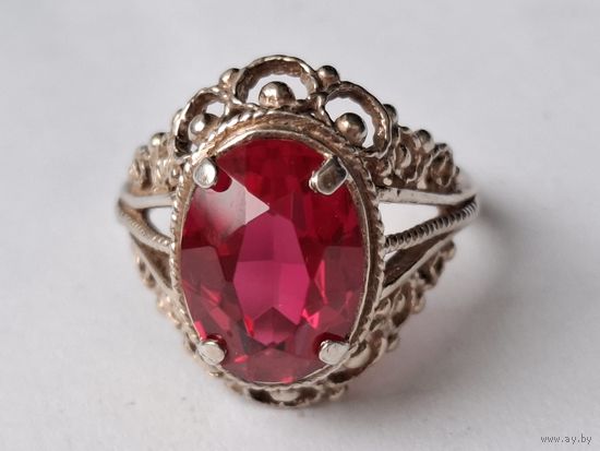 Кольцо серебро 875 СССР.  Клеймо завода. Перстень. Размер 19.5-20