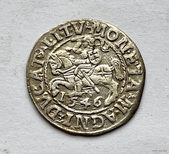 Монета СЕРЕБРО ВКЛ полугрош 1546 год ОТЛИЧНЫЙ