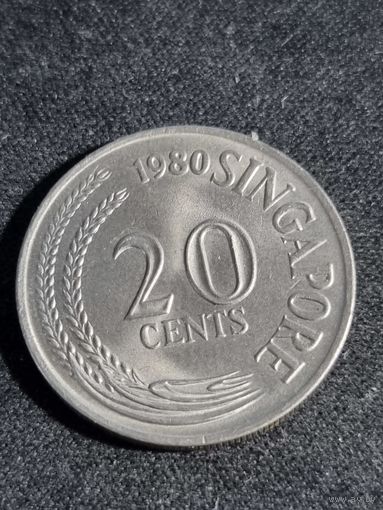 Сингапур 20 центов 1980