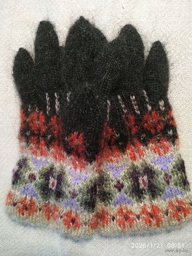 Перчатки.Мохер + шерсть.