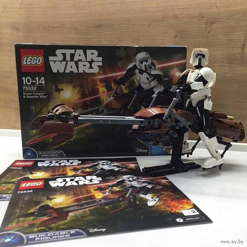 Коллекционная фигурка Лего Звездные войны-Scout Trooper and Speeder Bike (оригинал)
