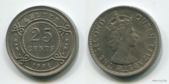 Белиз. 25 центов (1991)