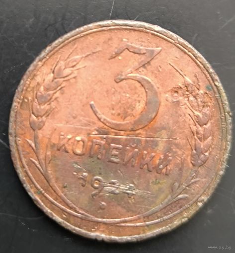 Монета СССР регулярного чекана. 3 коп 1924г.