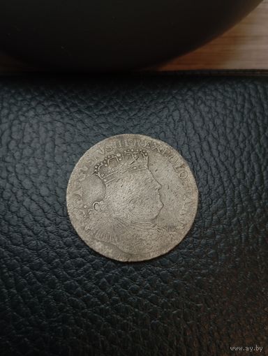 Орт (18 грошей) 1754. Серебро, Август 3. С рубля,без м.ц!