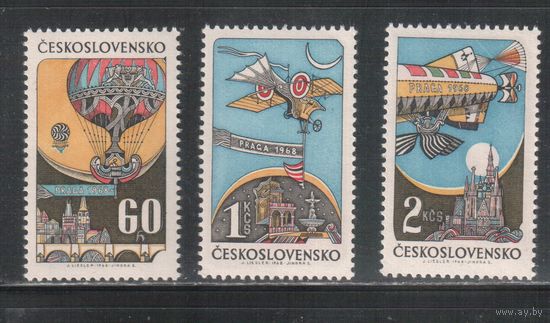 Чехословакия-1968,(Мих.1767-1769)  **  , Воздушный шар, Авиация(полная серия)