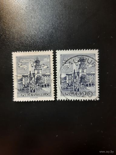 Австрия. Архитектура. 1962г. оттенки цвета, гашеная