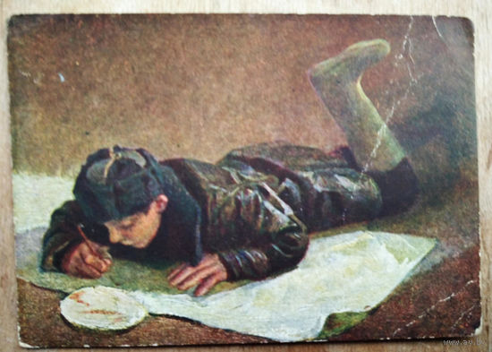 Касаткин Н. Пионер пишет стенгазету. Соцреализм. "Пионерская серия" 1920-30-е. Чистая.