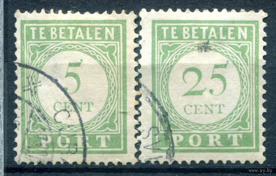 Нидерландские колонии - Кюрасао - 1915/39г. - цифры, porto - 2 марки - гашёные. #3-WB-97-A-1