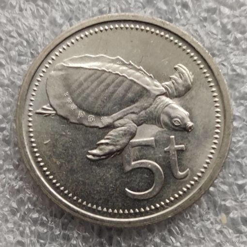 Папуа - Новая Гвинея 5 тойя  1975 г.