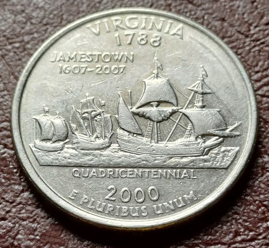 США 25 центов 2000  D  Квотер штата Вирджиния    ( 1-7-2 )