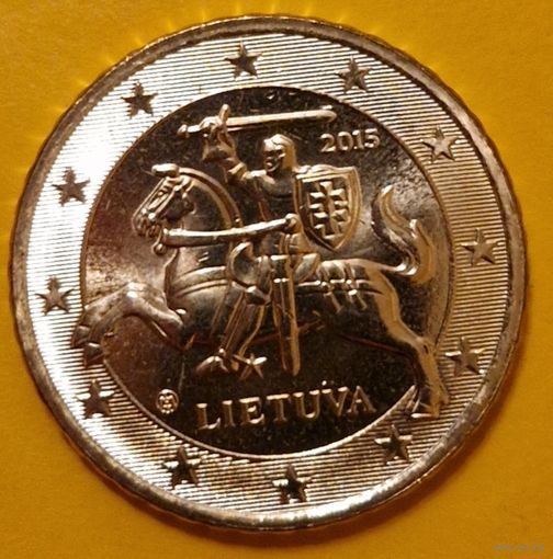 Литва 50 евроцентов 2015 стандартная UNC из ролла