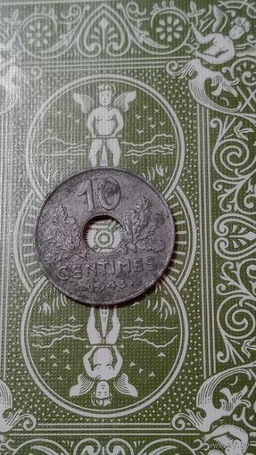 Франция 10 сантимов 1943