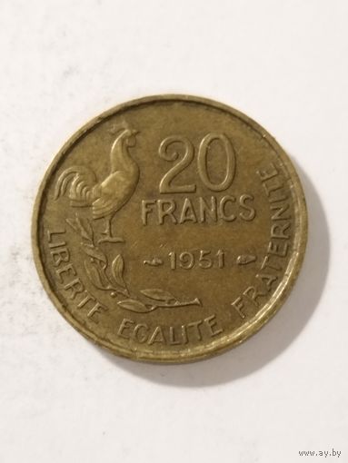 Франция 20 франков 1951