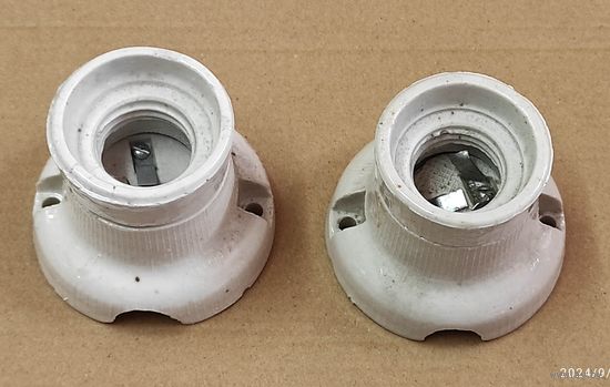 Патрон Е27 фарфор с основание, 2 штуки с 1 рубля