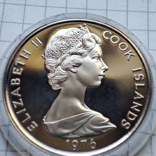 50 центов Острова Кука 1976 года. 250 лет со дня рождения Джеймса Кука. Пруф.