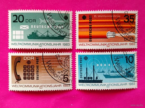 ГДР. Всемирный год связи. ( 4 марки ) 1983 года. 1-14.