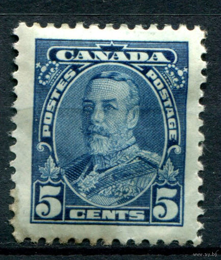 Британские колонии - Канада - 1935г. - король Георг V, 5 с - 1 марка - MH с утончением [Mi 188]. #3-WB-92-A-1