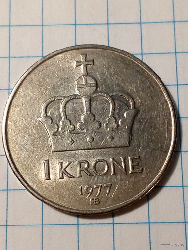 1 крона Норвегия 1977 год