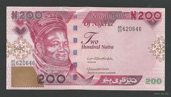 Нигерия 200 найра 2023 года. Тип Р-47. Состояние UNC
