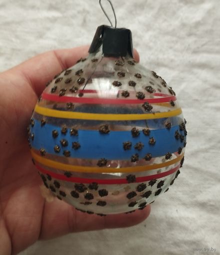 Ёлочная игрушка шар толстые стекло