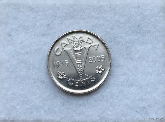 Werty71 Канада 5 центов 1945 2005 60 лет победе во Второй Мировой войне