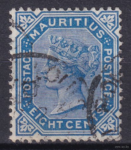 18.BrKM. Великобритания. Колонии. Маврикий. Виктория. Стандарт. 8C. 1891 г. Mi.#76.