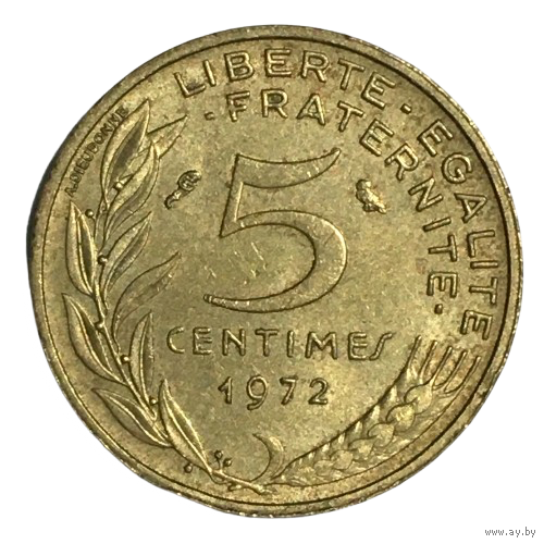 Франция 5 сантимов, 1972