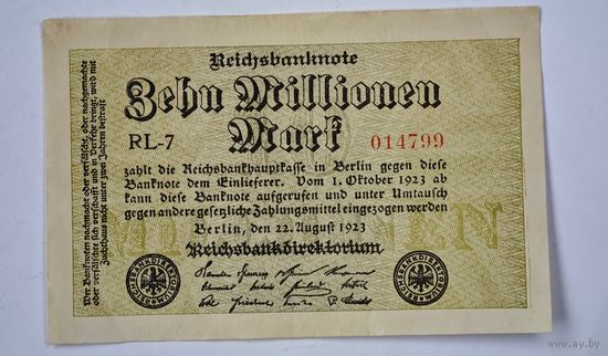 1923 год 10 000 000 марок Германия