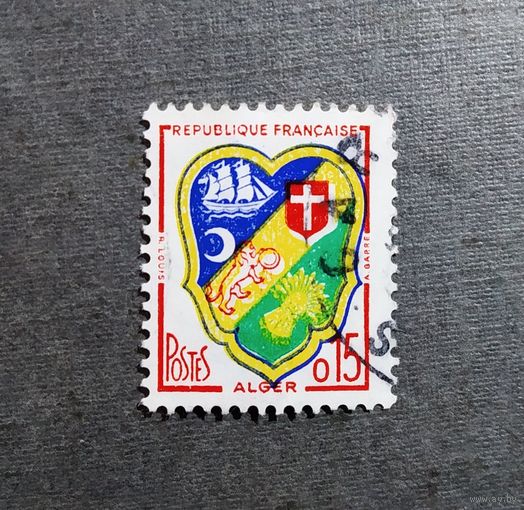 Марка Франция 1960 год Герб