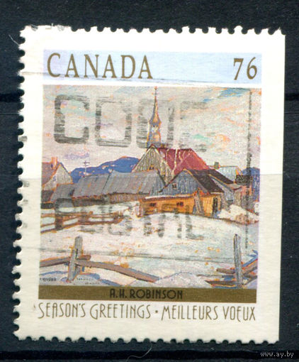 Канада - 1989г. - Рождество, картины, 76 с - 1 марка - гашёная [Mi 1156]. #3-WB-96-B-1