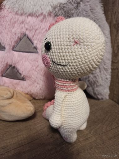 Динозавр Плюшевая вязаная мягкая игрушка амигуруми интерьер ручная работа handmade кукла